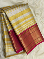 Load image into Gallery viewer, Classic Gold &amp; Silver Deep Pink Bridal Elegance Kanchipuram Handloom Silk Saree SS28045
