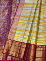 Load image into Gallery viewer, Classic Gold &amp; Silver Deep Pink Bridal Elegance Kanchipuram Handloom Silk Saree SS28045
