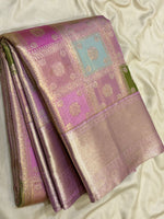 Load image into Gallery viewer, Classic Multi Mauve Pink Bridal Elegance Kanchipuram Handloom Silk Saree SS28046
