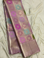 Load image into Gallery viewer, Classic Multi Mauve Pink Bridal Elegance Kanchipuram Handloom Silk Saree SS28046
