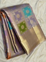 Load image into Gallery viewer, Classic Multi Lavender Bridal Elegance Kanchipuram Handloom Silk Saree SS28047
