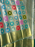 Load image into Gallery viewer, Classic Ice Blue Bridal Elegance Kanchipuram Handloom Silk Saree SS28048
