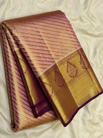 Load image into Gallery viewer, Classic Golden Cocoa Bridal Elegance Kanchipuram Handloom Silk Saree SS28055
