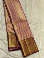 Load image into Gallery viewer, Classic Golden Cocoa Bridal Elegance Kanchipuram Handloom Silk Saree SS28055
