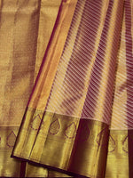 Load image into Gallery viewer, Classic Golden Cocoa Bridal Elegance Kanchipuram Handloom Silk Saree SS28055
