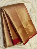Load image into Gallery viewer, Classic Gold &amp; Red Bridal Elegance Kanchipuram Handloom Silk Saree SS28058
