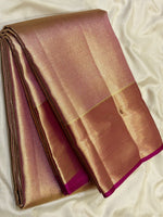 Load image into Gallery viewer, Classic Gold &amp; Ruby Pink Bridal Elegance Kanchipuram Handloom Silk Saree SS28059
