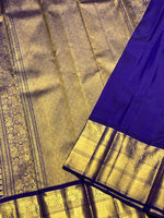 Load image into Gallery viewer, Classic Baby Pink &amp; Navy Blue 2gm Zari Elegance Kanchipuram Handloom Silk Saree SS28128
