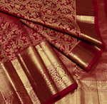 Load image into Gallery viewer, Classic Carmine Red 2gm Zari Bridal Elegance Kanchipuram Handloom Silk Saree SS28137
