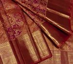 Load image into Gallery viewer, Classic Burnt Orange 2gm Zari Bridal Elegance Kanchipuram Handloom Silk Saree SS28136
