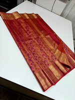 Load image into Gallery viewer, Classic Burnt Orange 2gm Zari Bridal Elegance Kanchipuram Handloom Silk Saree SS28136
