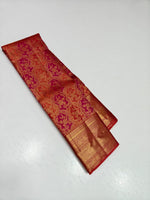 Load image into Gallery viewer, Classic Burnt Orange 2gm Zari Bridal Elegance Kanchipuram Handloom Silk Saree SS28136
