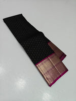 Load image into Gallery viewer, Classic Charcoal Black &amp; Orchid Pink 2gm Zari Elegance Kanchipuram Handloom Silk Saree SS28135
