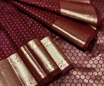 Load image into Gallery viewer, Classic Ruby Red 2gm Zari Elegance Kanchipuram Handloom Silk Saree SS28134

