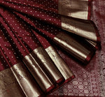 Load image into Gallery viewer, Classic Garnet Red 2gm Zari Elegance Kanchipuram Handloom Silk Saree SS28133
