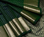 Load image into Gallery viewer, Classic Pine Green 2gm Zari Elegance Kanchipuram Handloom Silk Saree SS28131
