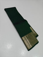 Load image into Gallery viewer, Classic Pine Green 2gm Zari Elegance Kanchipuram Handloom Silk Saree SS28131
