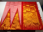 Load image into Gallery viewer, Classic Blush Pink &amp; Red 2gm Zari 8kol Weaving Korvai Temple Bridal Elegance Kanchipuram Handloom Silk Saree SS28150
