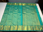 Load image into Gallery viewer, Classic Sea Green 1gm Zari Bridal Elegance Kanchipuram Handloom Silk Saree SS28149
