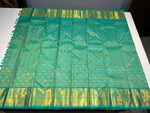 Load image into Gallery viewer, Classic Sea Green 1gm Zari Bridal Elegance Kanchipuram Handloom Silk Saree SS28149
