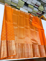 Load image into Gallery viewer, Classic Princeton Orange Bridal Elegance Kanchipuram Handloom Silk Saree SS28146

