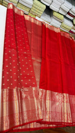 Load image into Gallery viewer, Classic Red Ahaana Krishna Bridal Elegance Kanchipuram Handloom Silk Saree SS28148
