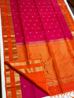 Load image into Gallery viewer, Classic Deep Pink &amp; Orange Elegance Handloom Soft Silk Saree SS28158
