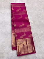 Load image into Gallery viewer, Classic Glow Purple 2gm Zari Bridal Elegance Kanchipuram Handloom Silk Saree SS28154
