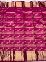 Load image into Gallery viewer, Classic Glow Purple 2gm Zari Bridal Elegance Kanchipuram Handloom Silk Saree SS28154
