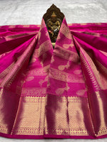 Load image into Gallery viewer, Classic Glow Purple 2gm Zari Bridal Elegance Kanchipuram Handloom Silk Saree SS28154
