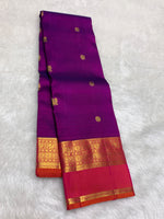 Load image into Gallery viewer, Classic Purple &amp; Brick Red Bridal Elegance Kanchipuram Handloom Silk Saree SS28153
