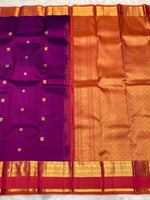 Load image into Gallery viewer, Classic Purple &amp; Brick Red Bridal Elegance Kanchipuram Handloom Silk Saree SS28153
