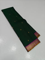 Load image into Gallery viewer, Classic Bottle Green &amp; Wine Red 2gm Zari Elegance Kanchipuram Handloom Silk Saree SS28264

