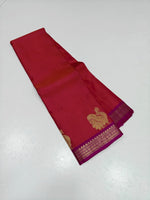 Load image into Gallery viewer, Classic Rose Pink &amp; Fuchsia 2gm Zari Elegance Kanchipuram Handloom Silk Saree SS28265
