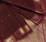 Load image into Gallery viewer, Classic Chestnut Brown &amp; Cocoa Brown 2gm Zari Elegance Kanchipuram Handloom Silk Saree SS28266
