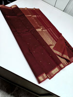 Load image into Gallery viewer, Classic Chestnut Brown &amp; Cocoa Brown 2gm Zari Elegance Kanchipuram Handloom Silk Saree SS28266

