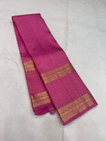 Load image into Gallery viewer, Classic Orchid Pink 2gm Zari Double Border Checks Bridal Elegance Kanchipuram Handloom Silk Saree SS28264
