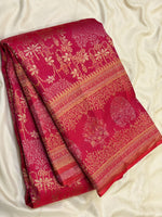 Load image into Gallery viewer, Classic Ruby Pink 2gm Zari Meenakari Designer Brocade Bridal Elegance Kanchipuram Handloom Silk Saree SS28415
