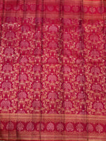 Load image into Gallery viewer, Classic Ruby Pink 2gm Zari Meenakari Designer Brocade Bridal Elegance Kanchipuram Handloom Silk Saree SS28415

