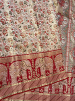 Load image into Gallery viewer, Classic Offwhite &amp; Crimson Red 2gm Zari Paithani Designer Brocade Bridal Elegance Kanchipuram Handloom Silk Saree SS28414
