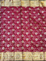 Load image into Gallery viewer, Classic Ruby Pink Fern Green &amp; Gold 2gm Zari Meenakari Designer Brocade Bridal Elegance Kanchipuram Handloom Silk Saree SS28411

