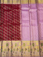 Load image into Gallery viewer, Classic Cherry Red Blush Pink &amp; Gold 2gm Zari Meenakari Designer Brocade Tissue Bridal Elegance Kanchipuram Handloom Silk Saree SS28409
