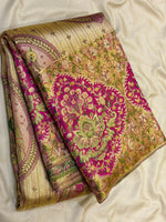 Load image into Gallery viewer, Classic Deep Ruby Pink &amp; Gold 2gm Zari Meenakari Designer Brocade Bridal Elegance Kanchipuram Handloom Silk Saree SS28408
