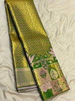 Load image into Gallery viewer, Classic Forest Green 2gm Zari Designer Brocade Bridal Elegance Kanchipuram Handloom Silk Saree SS28407
