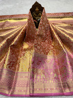 Load image into Gallery viewer, Classic Pastel Pink Shimmer Gold 2gm Zari Tissue Bridal Elegance Kanchipuram Handloom Silk Saree SS28405
