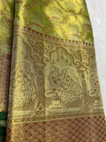 Load image into Gallery viewer, Classic Pastel Spring Green Shimmer Gold 2gm Zari Tissue Bridal Elegance Kanchipuram Handloom Silk Saree SS28403
