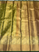 Load image into Gallery viewer, Classic Pastel Spring Green Shimmer Gold 2gm Zari Tissue Bridal Elegance Kanchipuram Handloom Silk Saree SS28403
