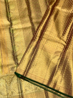 Load image into Gallery viewer, Classic Pastel Spring Green Shimmer Gold 2gm Zari Tissue Bridal Elegance Kanchipuram Handloom Silk Saree SS28403
