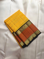 Load image into Gallery viewer, Classic Sunny Yellow &amp; Charcoal Black Elegance Kanchipuram Handloom Silk Saree SS28419
