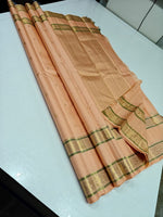 Load image into Gallery viewer, Classic Tender Peach 2gm Zari Elegance Kanchipuram Handloom Silk Saree SS28427
